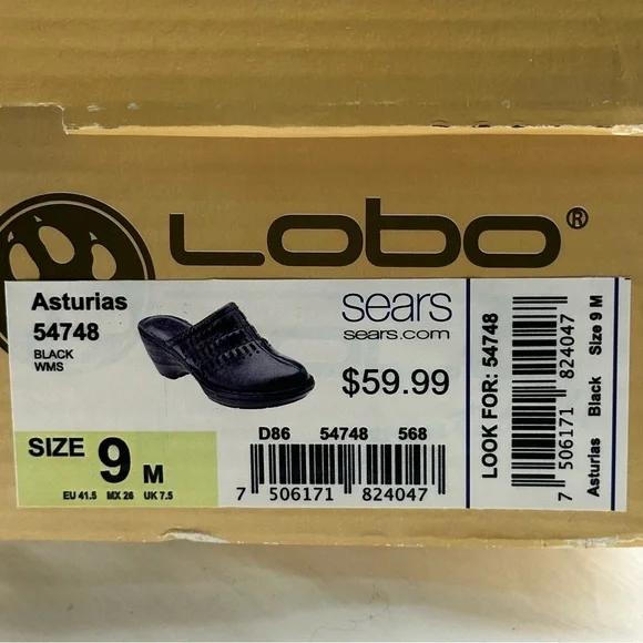 LOBO SOLO Asturias Black Clogs Mules Leather Sz 9M NIB - Picture 12 of 13